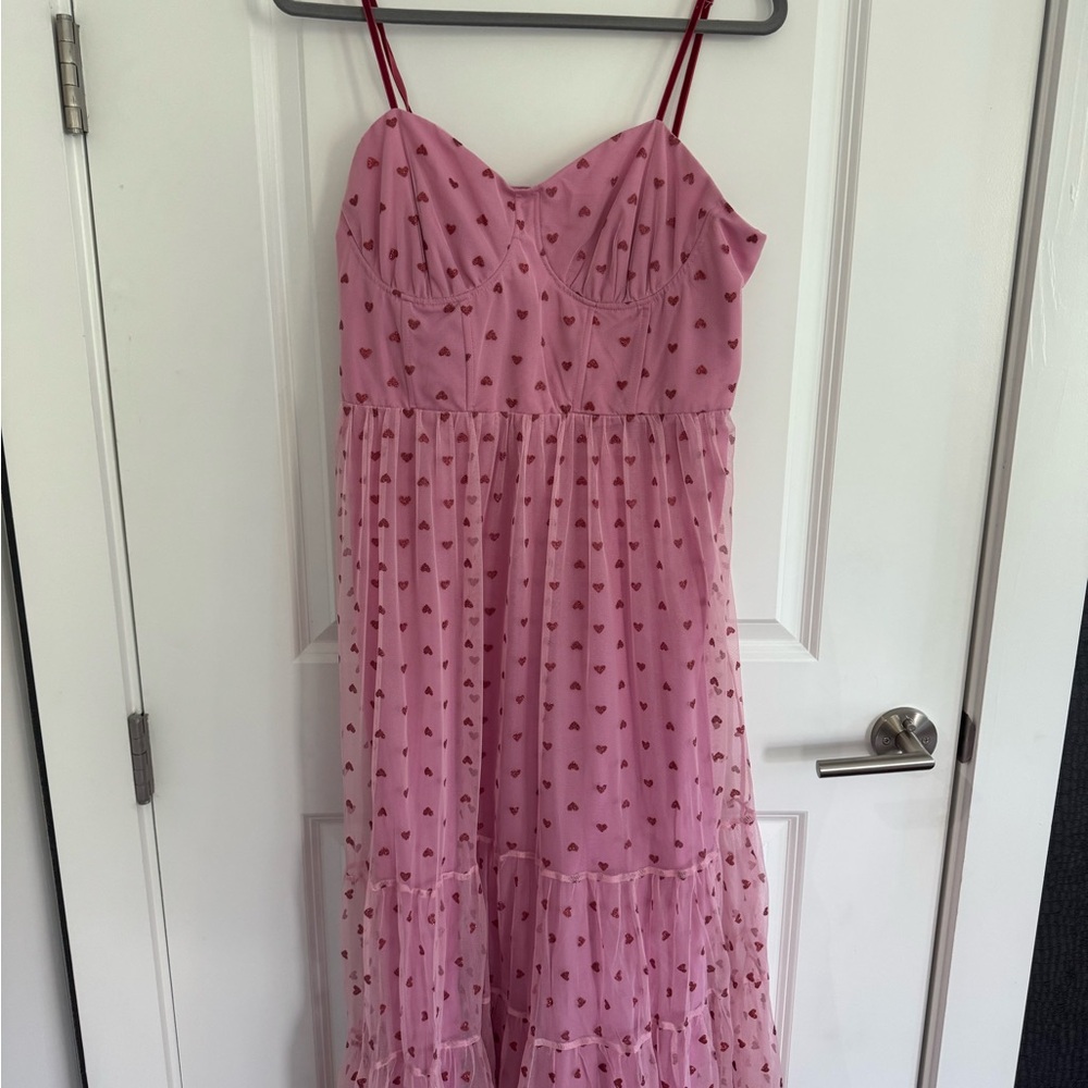 Betsy Johnson Pink Heart Patterned Dress